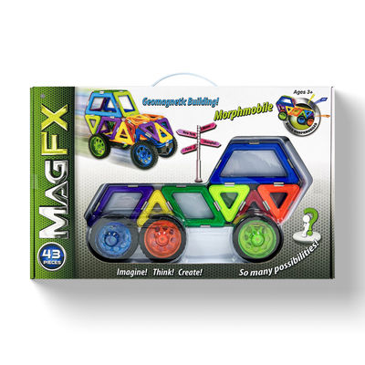 Anak-anak Hadiah Magnetic Block Sets 43 PCS Geometri Bangunan Mainan Pendidikan OEM