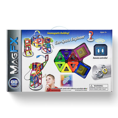OEM Geometri Magnetik Bentuk Anak-anak Magnetik Bangunan Sets Multi warna 88 PCS