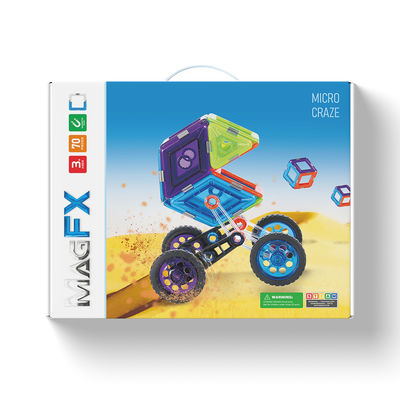 70 Piece Puzzle Toy Set Blok Magnetik, Bangunan Genteng Magnetik Set Ramah Lingkungan