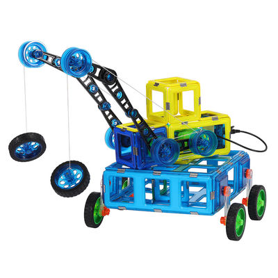Anak-anak Keramik Magnetik Remote Control Mobil Lokomotif Crane mainan bangunan magnetik
