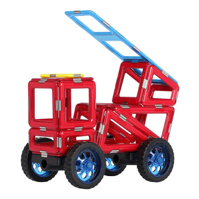 Sekolah prasekolah STEM Genteng Magnetik Truk Penyelamat Kebakaran Blok Magnetik Mainan Pendidikan