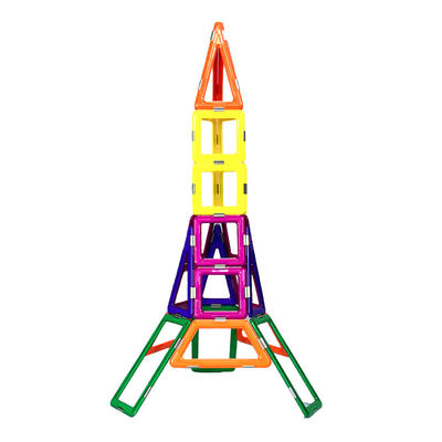 Bentuk Menara Besi Berwarna-warni Mainan Konstruksi Magnetik 3D Blok Bangunan Magnetik